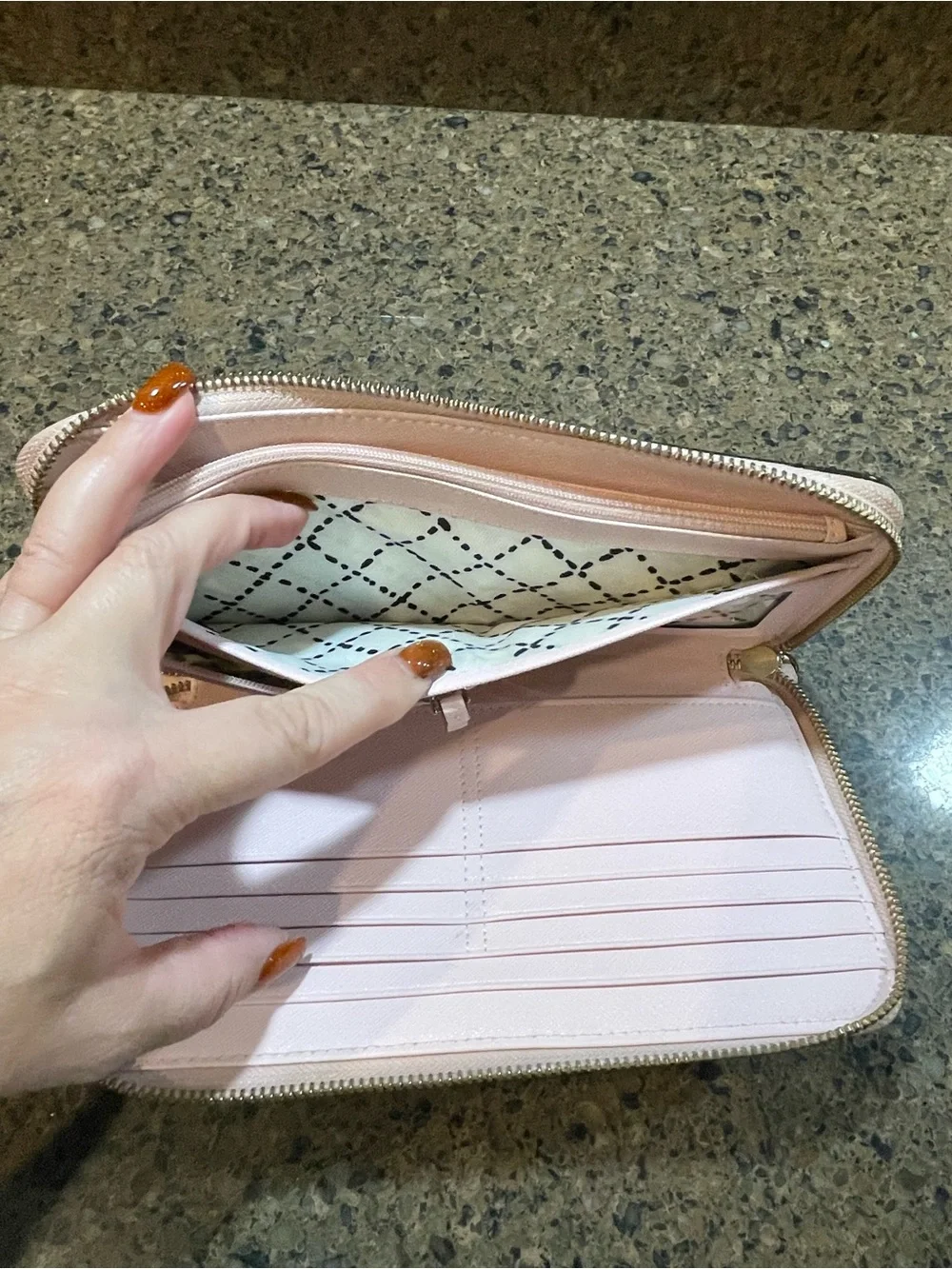 KATE SPADE Newbury Lane Neda Zip Around Wallet POSYPINK (953) Feminine Luxury